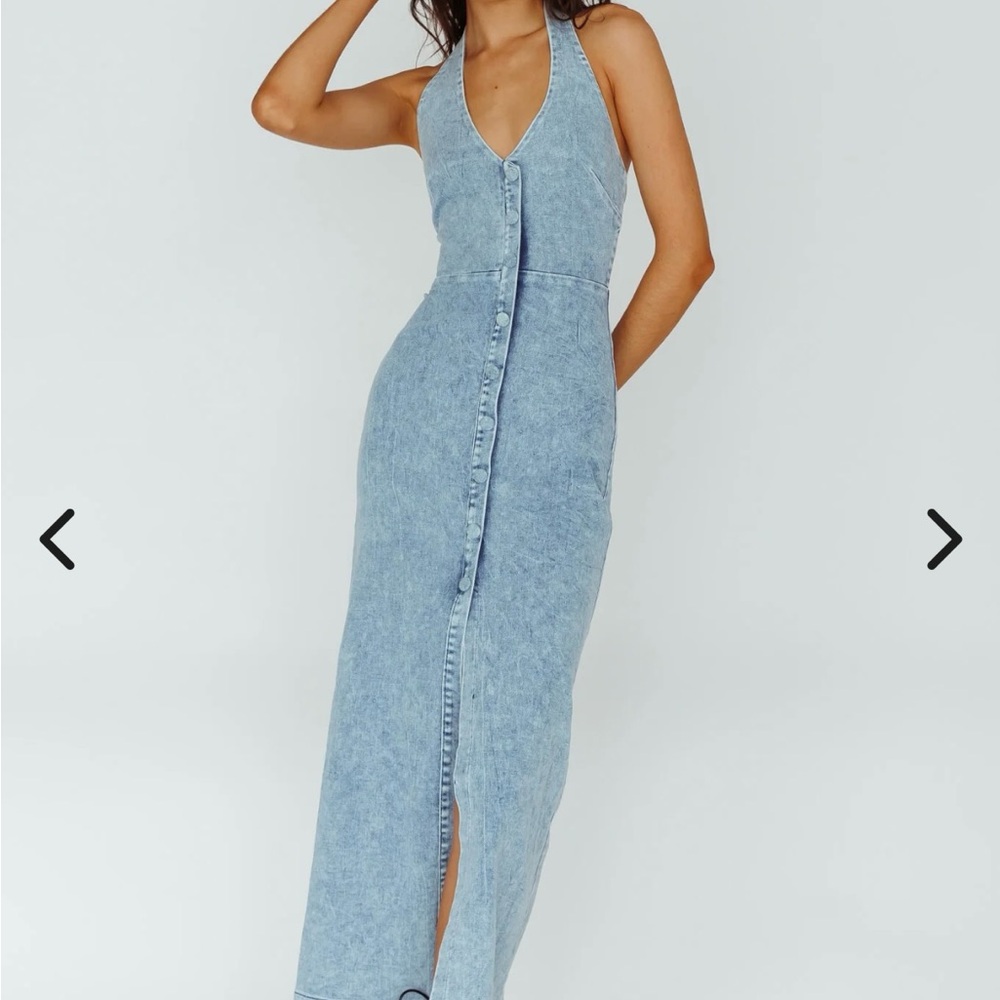 Selfie Leslie Light Blue Backless Dress